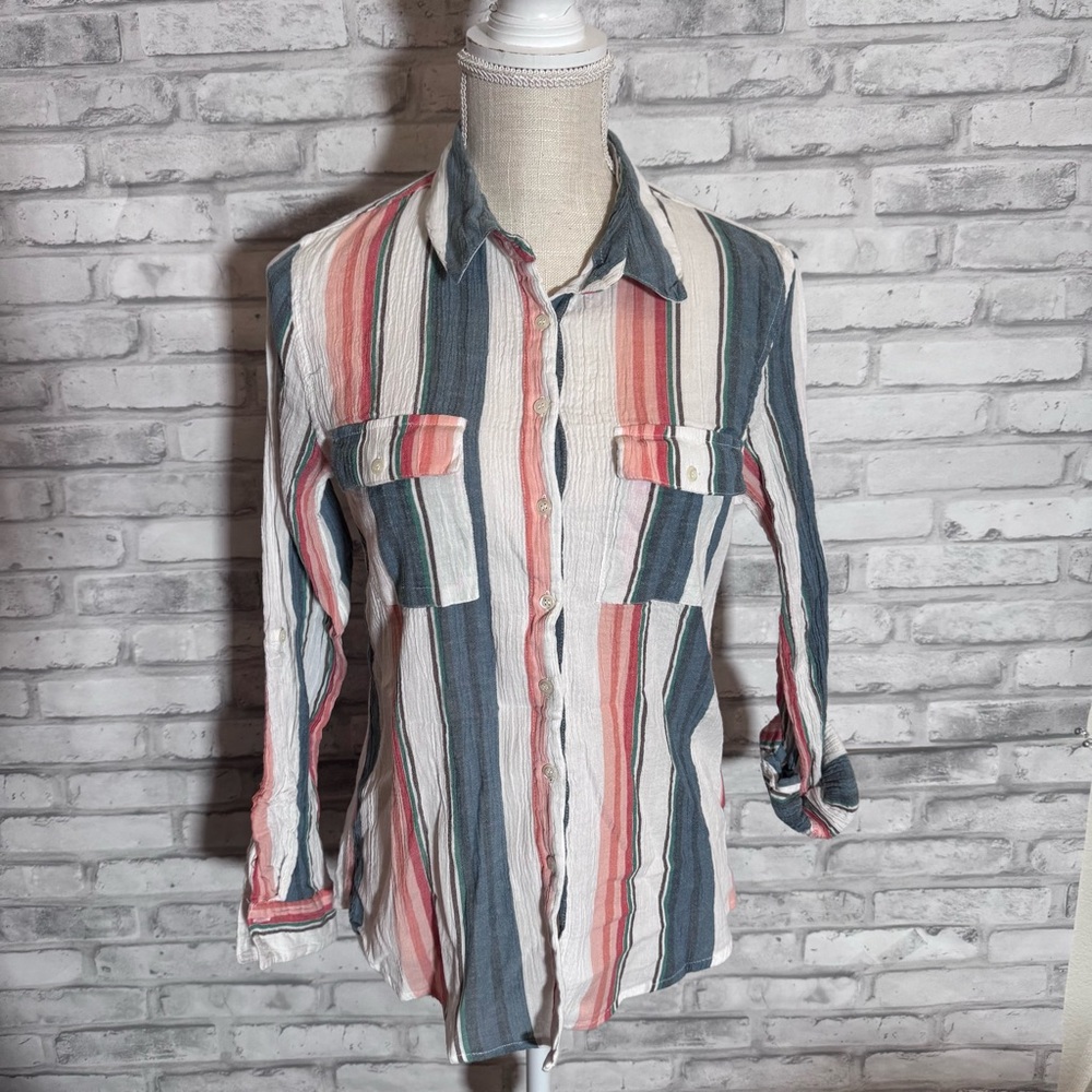 Olive & Oak Multicolor Striped Button Down Shirt